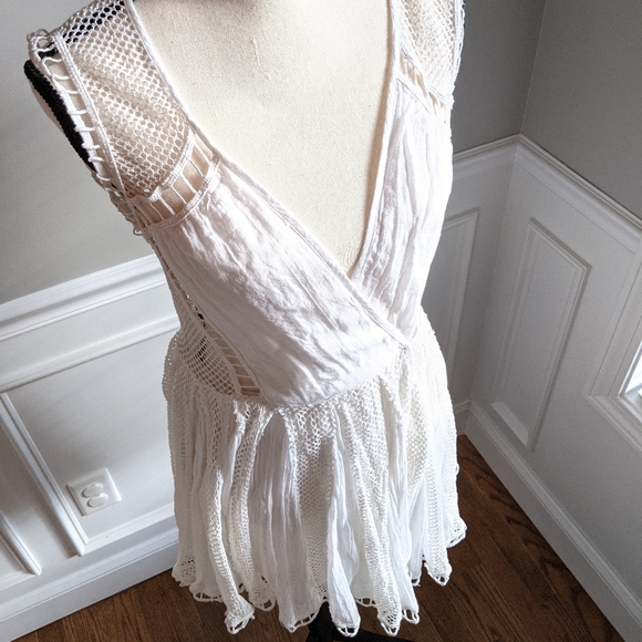 Free people long white flowy wrap shirt - Picture 2 of 10
